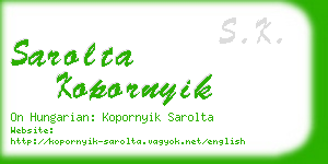 sarolta kopornyik business card